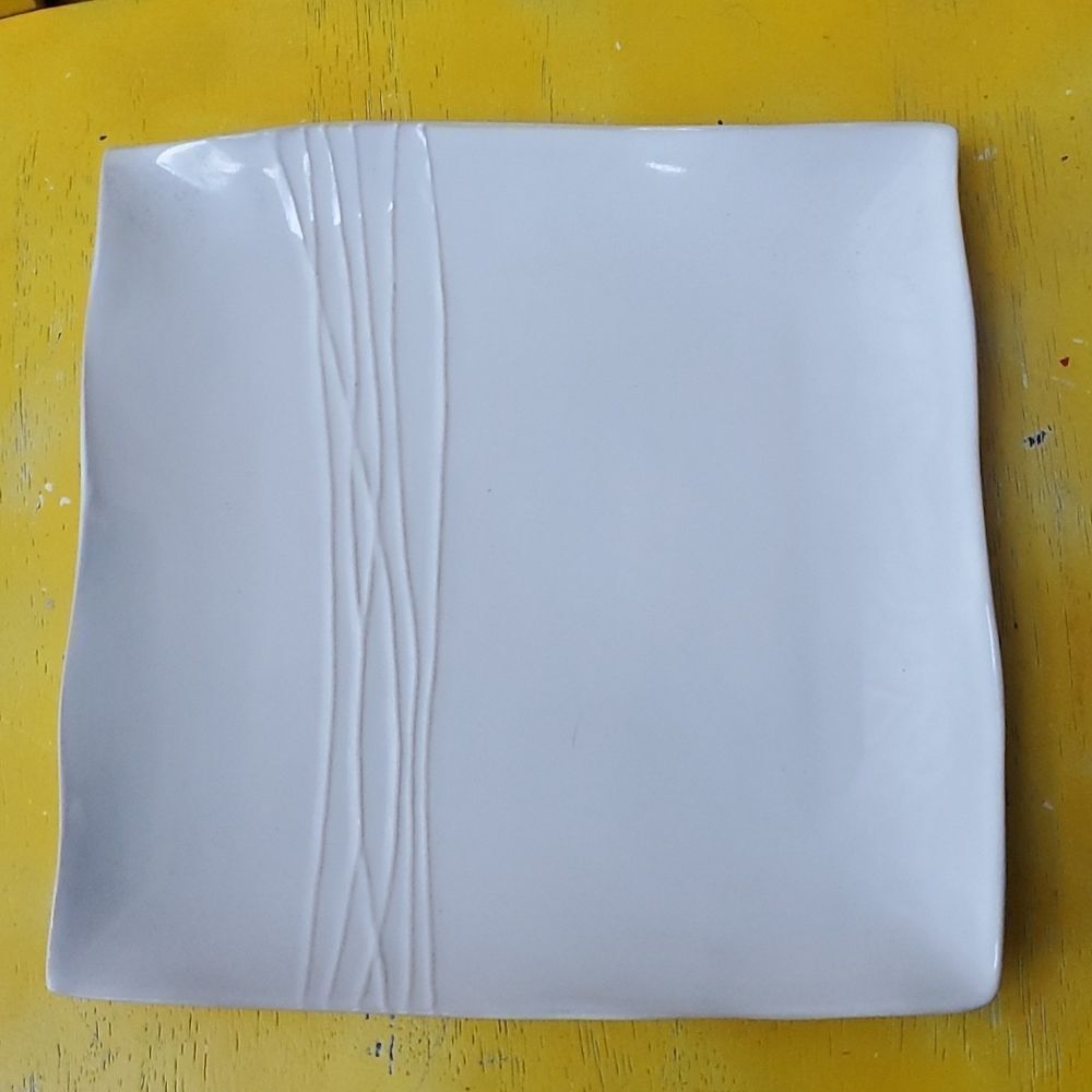 Pier 1 Sakui Dinner Plate 11" Off White Square